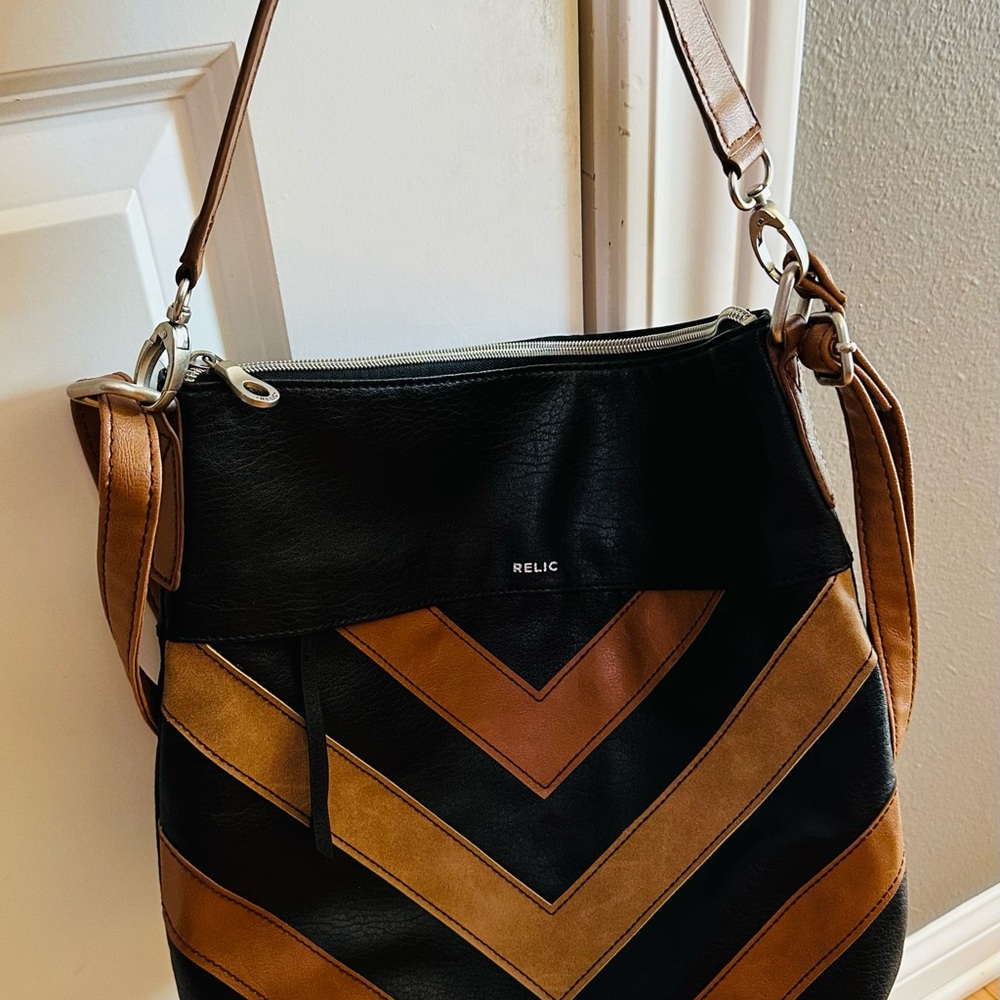 Relic Black and Brown Chevron Women's Bag